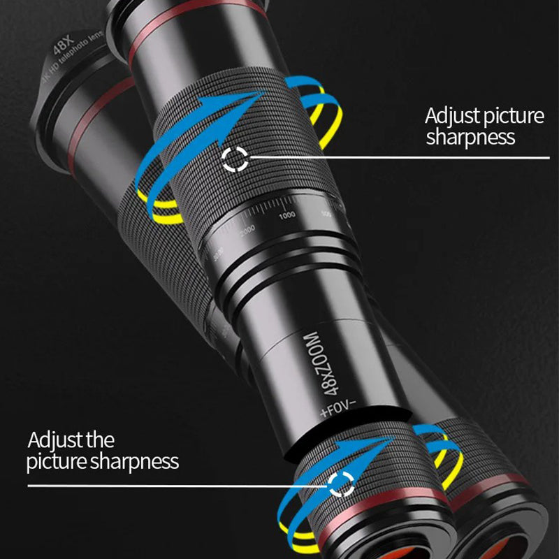 W48 Clip-On 8X Telephoto Lens Phone Camera Lens Kit Monocular W48 Clip-On 8X Telephoto Lens Phone Camera Lens Kit Monocular